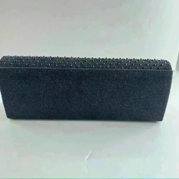 MINI BLACK SHINNY BAG RHINESTONES WITH CHAIN STRAP - Picture 7 of 14